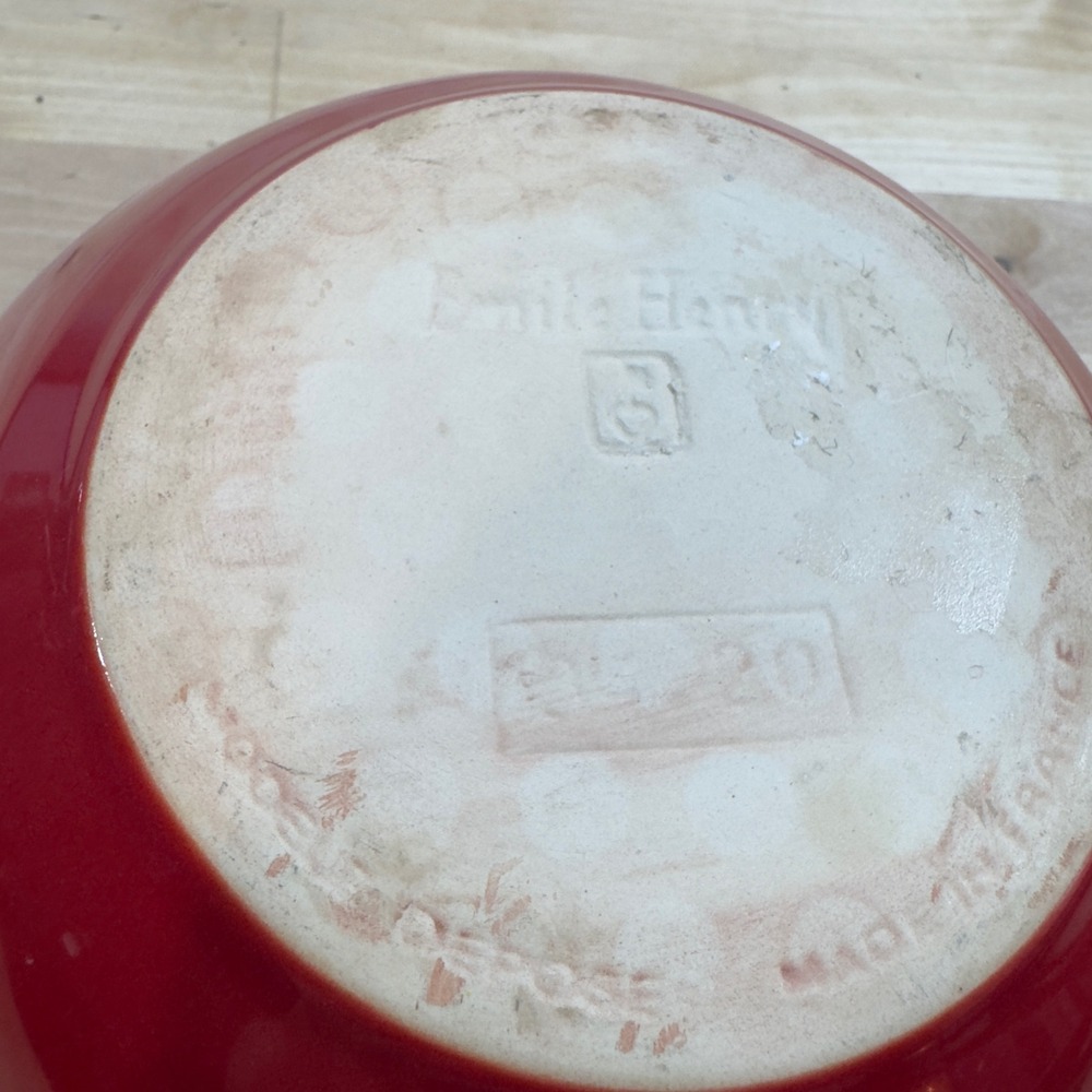 Emile Henry France Red Ceramic Mixing Bowl 8 Inch Round Stoneware 34.20 - Picture 4 of 11